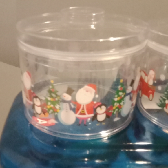 4Christmas stacking candy/ cookie containers (plastic) set of 4 - Picture 2 of 6